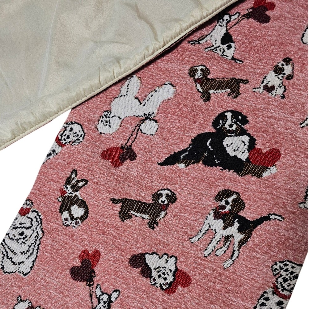 Puppy Love Woven Dog Breed Tapestry Table Runner Poodle Dalmatian 12x72